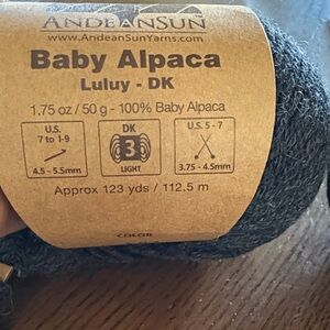 AndeanSun Baby Alpaca Yarn in Dark Gray
